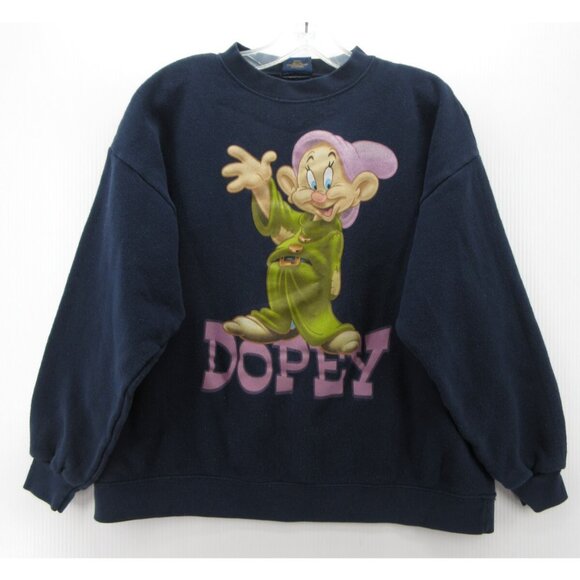 VINTAGE Disney Sweatshirt Large Snow White Dopey 90s Seven Dwarfs * - Picture 1 of 13